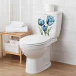stickers decoratifs toilette fleurs tournesols papillons feuilles adhésifs salle bain jaune vert rose bleu