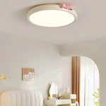 plafonnier led enfant blanc crème nœud rose décoration chambre filière électrique télécommande