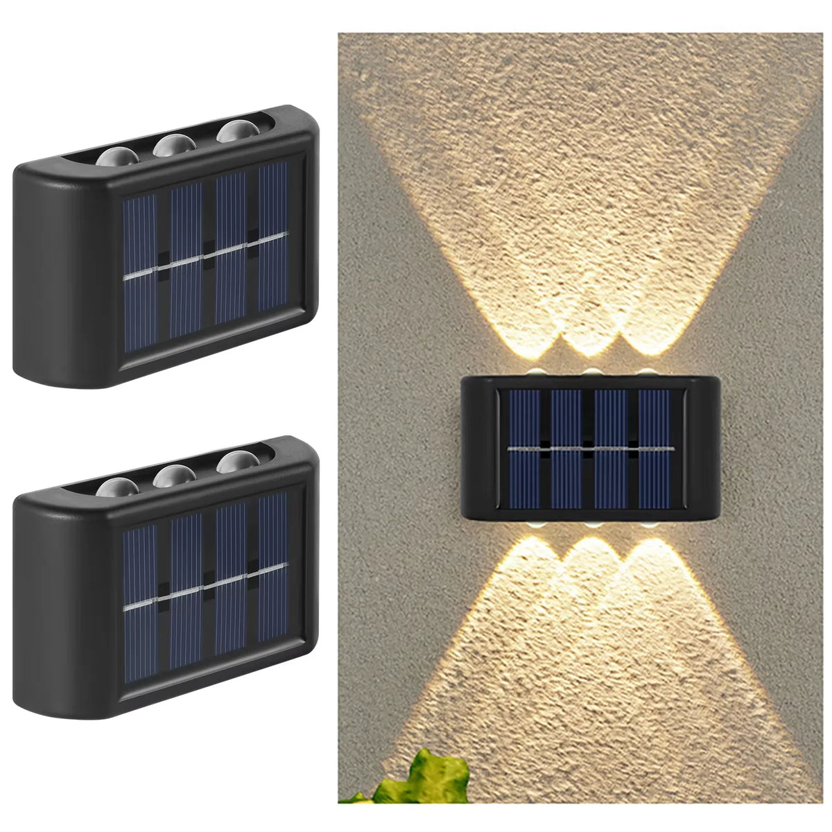 lampe murale solaire led extérieure étanche automatique nuit jardin patio décoration moderne minimaliste up