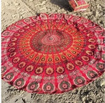 serviette plage ronde motif mandala boho chic coton polyester décorative grande plage été