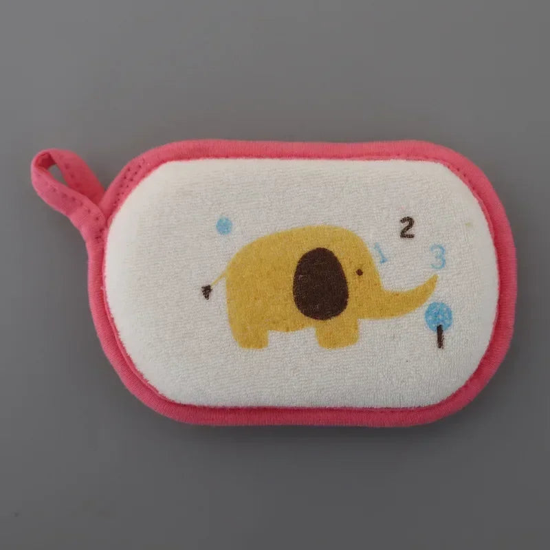 gant bain enfant dessins animaux cordon ajustable blanc bleu rose jaune