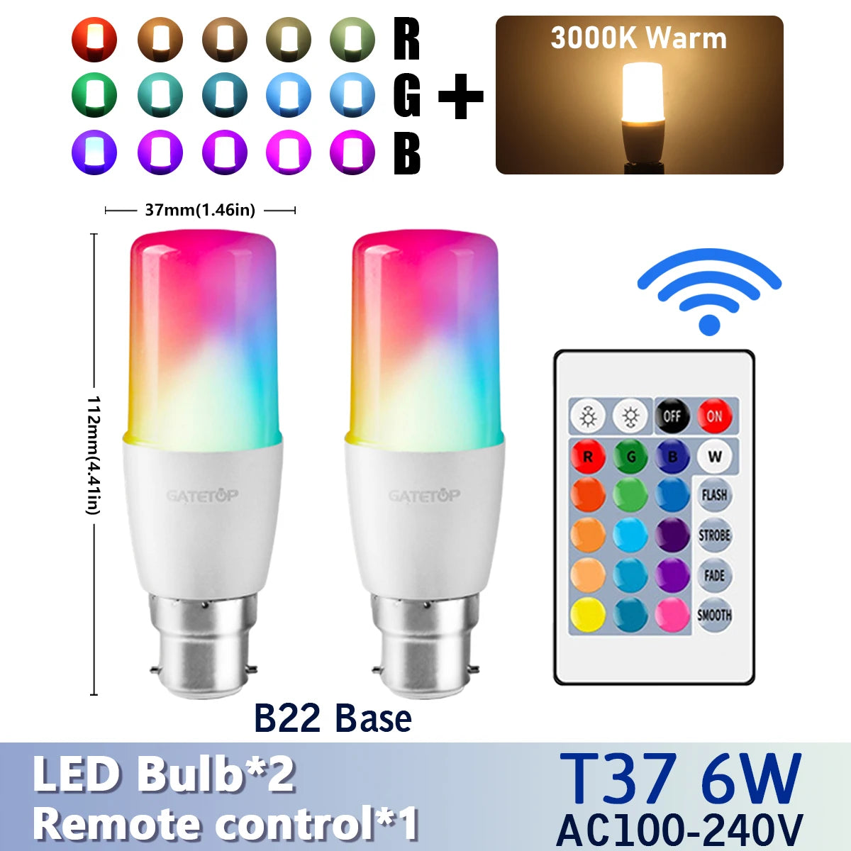 ampoule led rgb multicolore télécommande effet dynamique moderne lumiere variable 16 couleurs