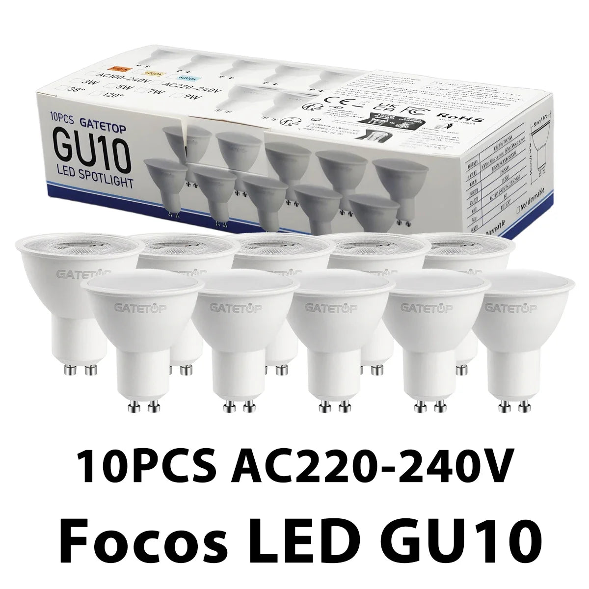 ampoules led gu10 9w blanc chaud froid 55x50mm moderne salon 3000k 6000k 25000h