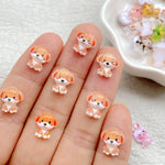 bijoux ongles animaux mignons résine cartoon grenouille rat chien singe vert bleu jaune rose