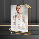 cadre photo moderne or rose transparent clips latéraux photo a4 minimaliste