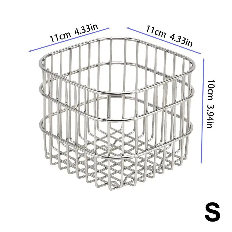 panier rangement metal grille minimaliste cuisine argenté organise notes objetos minimalistes