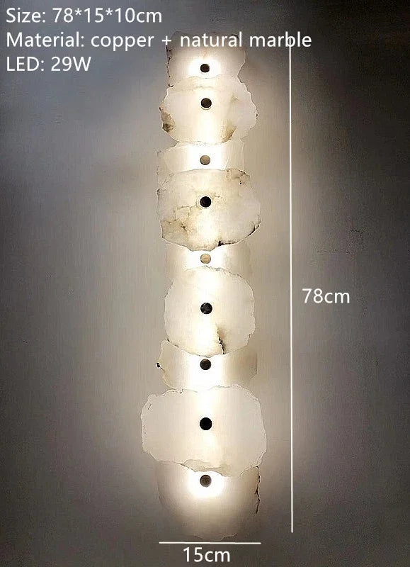 lampe murale moderne pierre naturelle blanc éclairage fixations led chambre salon