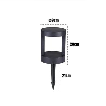 lampadaire extérieur led moderne noir ip65 étanche 10w lumiere chaude jardin contemporain