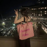 sac plage toile réutilisable pliable boho chic poignées cuir multiple usage femmes pique nique
