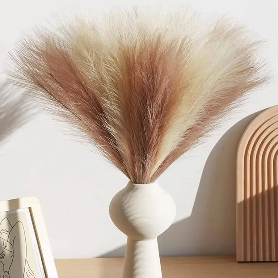 plumes séchées naturelles rustiques modernes beige rose blanc bleu décoration extérieure fête mariage