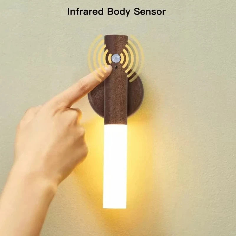 lampe murale led blanc bois moderne interrupteur tactile