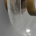 applique murale moderne verre craquelé bronze beige clair lumière filament
