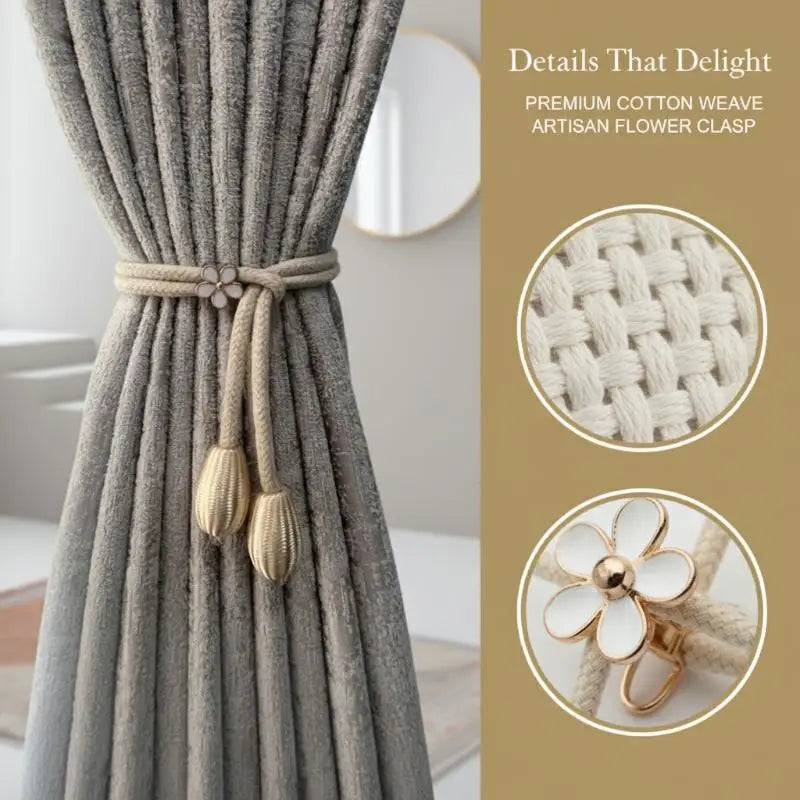 rubans fenêtres élégants moderne tissé fleuri beige gris blanc sans perçage clous