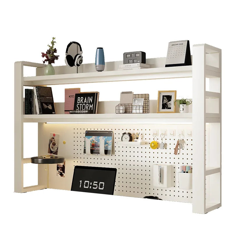 étagère murale métal panneau perforé rangement bois blanc noir moderne robuste