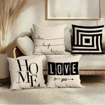 housse coussin polyester motif géométrique moderne beige noir lit salon voiture