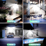 lampe murale solaire blanc moderne capteur mouvement 280 leds télécommande étanche