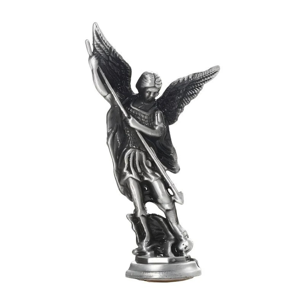 ornements métal saint michel dragon détaillé ailes armure noir argenté doré bronze
