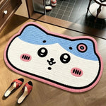 tapis bain dessin animé personnages mignons polyester antidérapant rapide sec marron blanc bleu rose