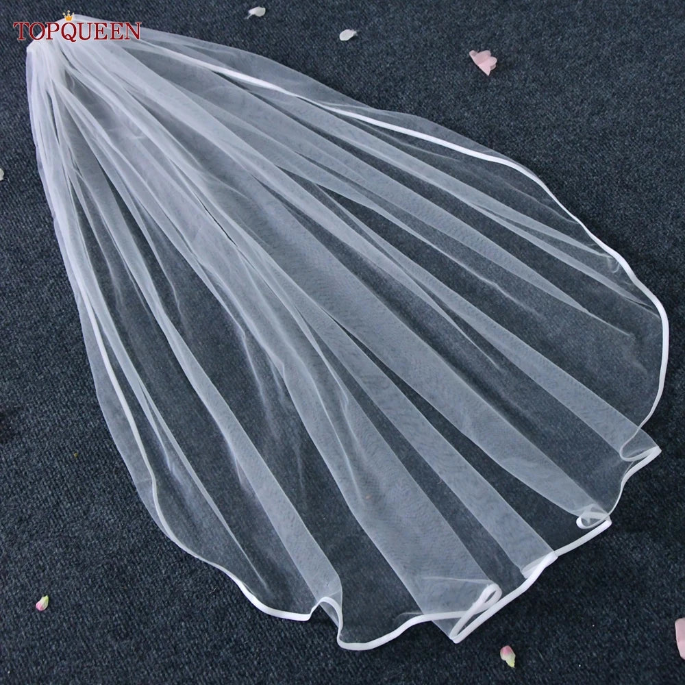 voile mariée transparent classique bride blanche ruban élastique soirée finement plissé echangement