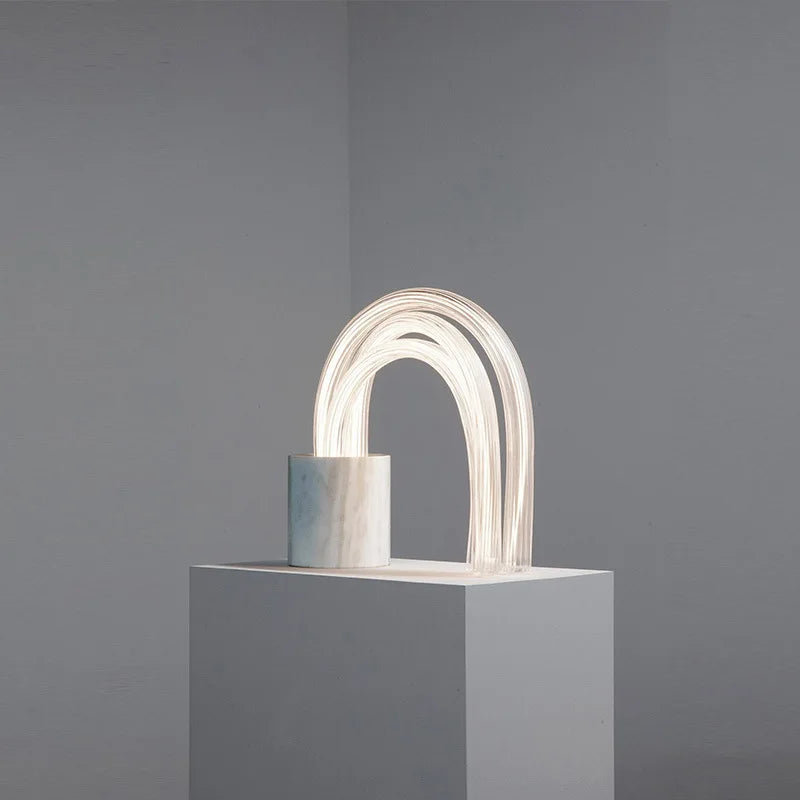 lampe table marbre moderne blanc noir rayures finies led minimalisteintérieur chambre salon éclairage