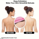 gant bain exfoliant bleu vert violet rose blanc durable réutilisable absorbant
