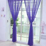 rideaux voile transparents décoratifs noir bleu rose rouge maison bord étroit