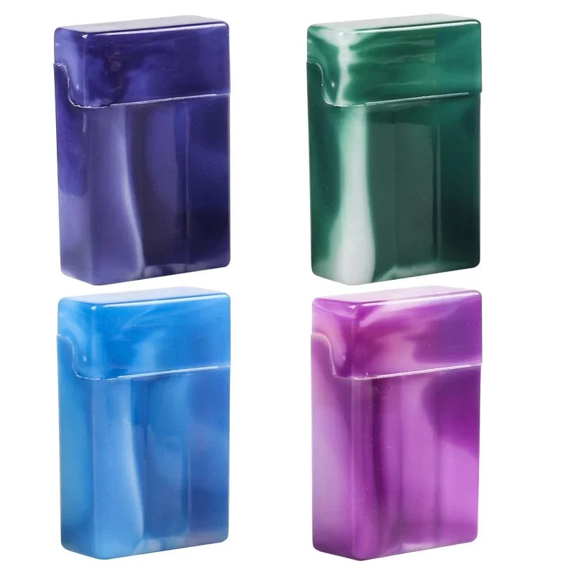 boîte cigarettes bleu marbré moderne boîte briquet stylo violet vert