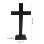 croix décorative bois noir simple minimaliste table murale autel chapelle prière