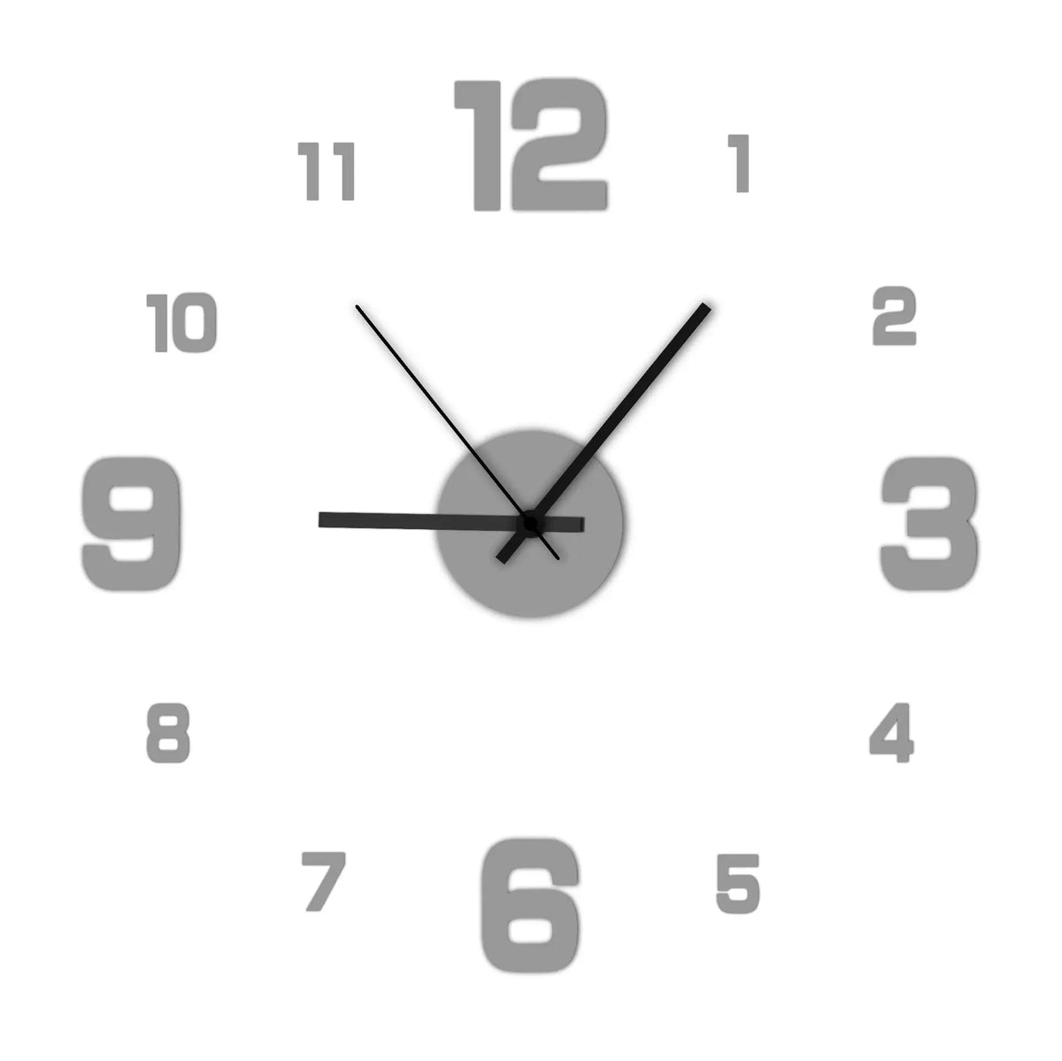horloge murale moderne minimaliste aiguille numérique adhésive salon chambre déco
