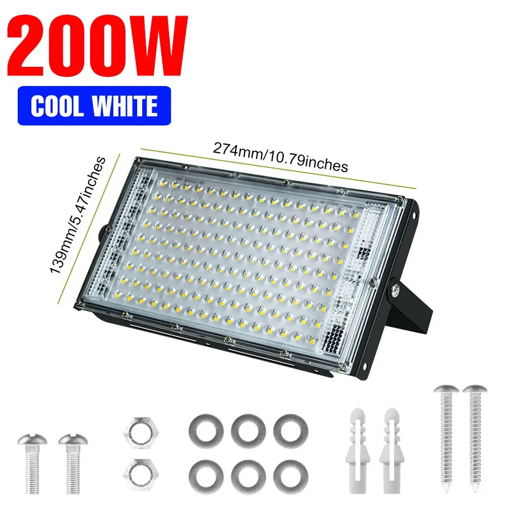 projecteur led extérieur ip65 220v blanc froid moderne réverbere mur vis fixations aluminium