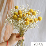 bouquets fleurs séchées blanc vert décoration maison anniversaire baby shower rustic naturel