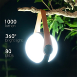 lampe led portable camping rechargeable suspension trépied sangle cuir moderne étancheextérieur