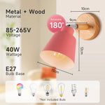 lampe moderne 9W blanc bois rose ampoule visible certification ROHS LED E27 contemporaine