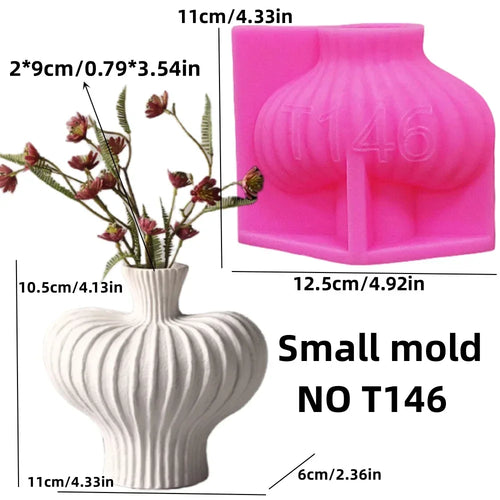 vase décoratif moderne résine blanc rose orange rayures verticales intérieur maison