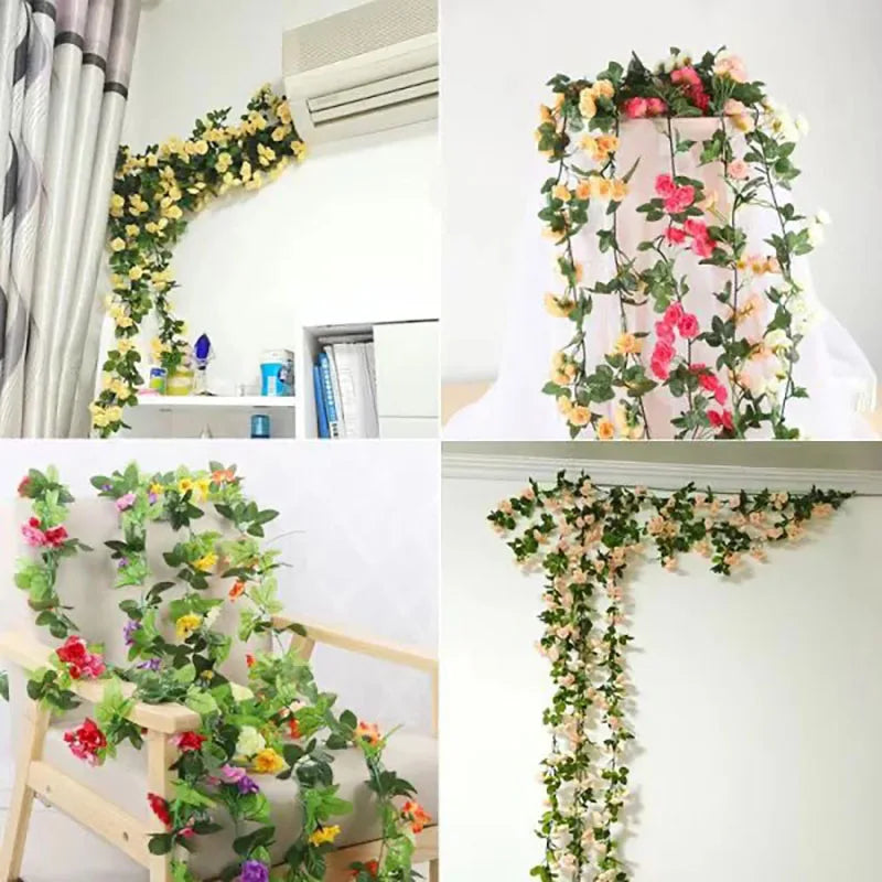 guirlande artificielle fleurs pivoine soie intérieur extérieur mariage décoration maison anniversaire fêtes