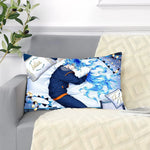 housse coussin imprimé anime personnages bleu blanc moderne double face