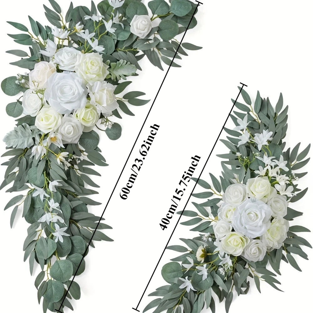 guirlandes florales décoratives mariage rose eucalyptus blanc romantique champêtreextérieur