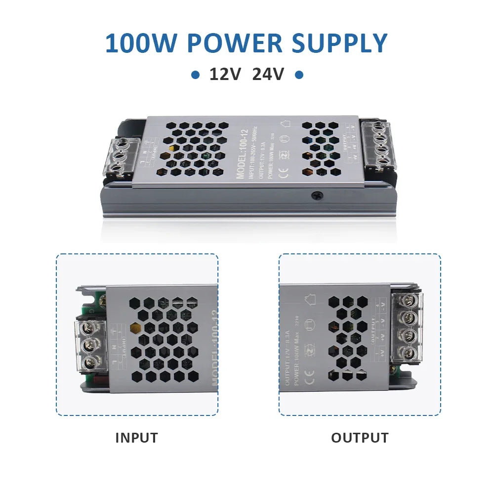 alimentation electrique 24v led 12v 60w 100w 200w 300w 400w aluminium industrielle
