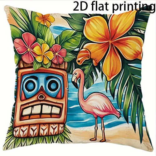taies d'oreiller tropicales multicolores motif animaux fleurs modernes respectueux environnement maison 40x40cm