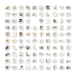 sticker animé blanc adhésif réutilisable variés aesthetic minimaliste enfants adultes portable téléphone ordinateur