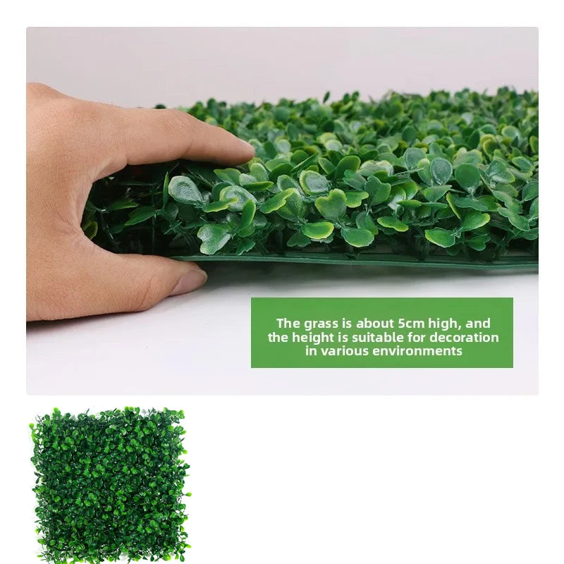 décoration murale moderne plante artificielle vert feuilles rondes herbe plastique extérieur intérieur accrochable haute