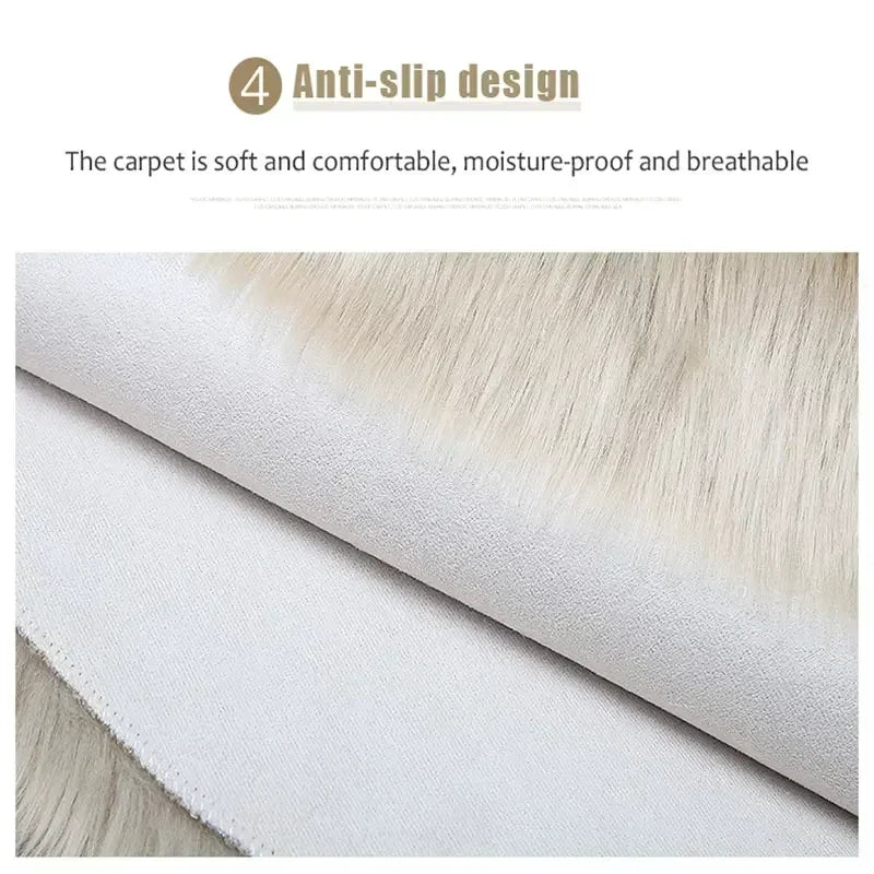 tapis blanc rose doux peluche non glissant absorbant salon chambre nordique moderneComfortable