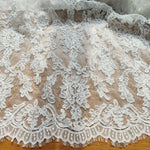 dentelle 3D florale blanc mariage tulle polyestère ajouré classique 3mètres