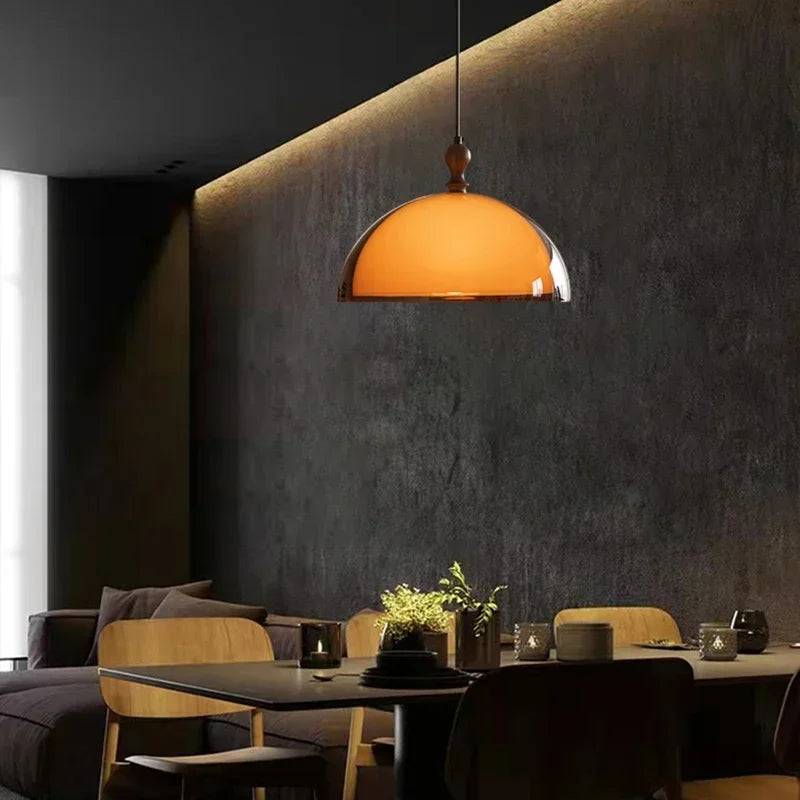 suspension lumineuse moderne orange pince suspension acrylique led réglable salon restaurant étude lumière chaude
