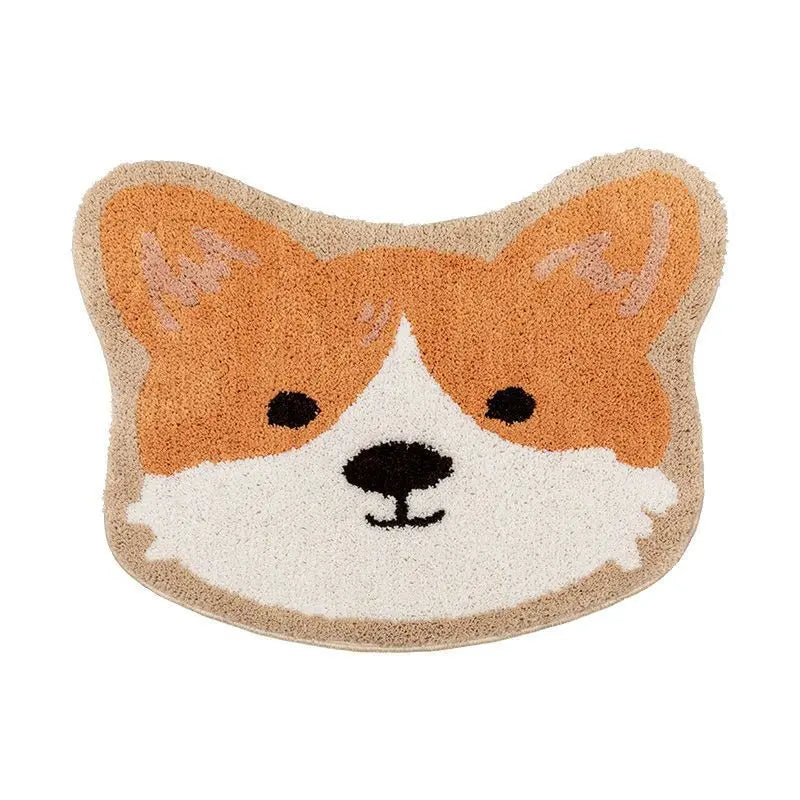 Coussin décoratif en forme de tête de renard mignon avec de grands yeux noirs et des oreilles pointues en peluche douce.
