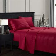 Parure de lit rayée brossée 3/4 pièces - Drap plat, housse et taies - Ombre Interieur
