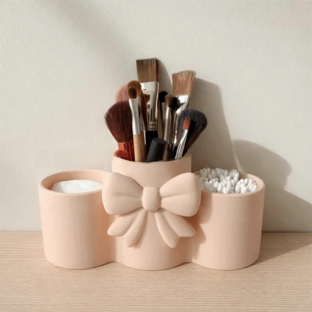 pot maquillage violet rose blanc arc décoratif moderne élégant respectueux environnement