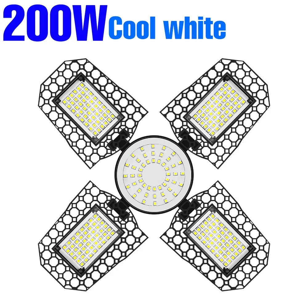 lampe led garage e27 noir hexagonal smd 40w 60w 80w 100w 150w 200w