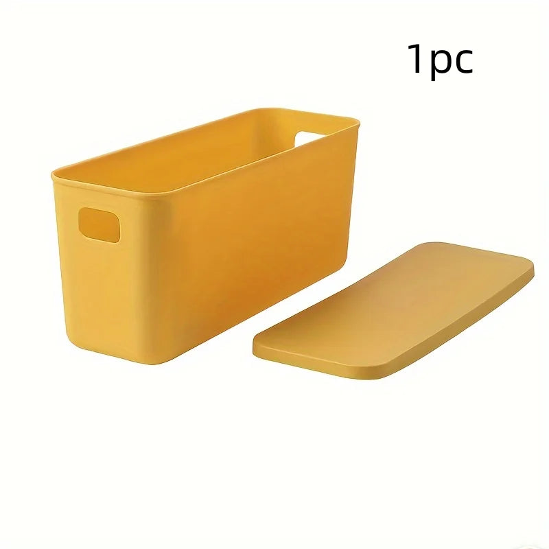 boîtes rangement plastique blanc orange rose vert bleu jaune moderne poignées couvercle