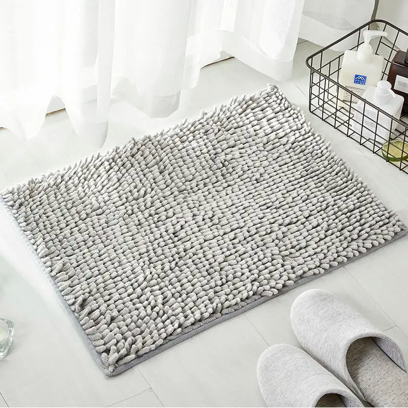 tapis bain acrylique antidérapant solide moderne doux couleur beige rose gris marron bleuclair